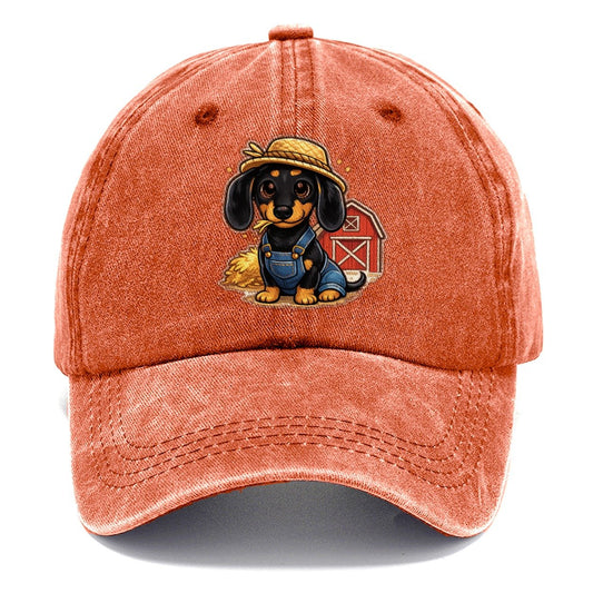 Dachshund Farmer Overalls Classic Cap – Terracotta Clay