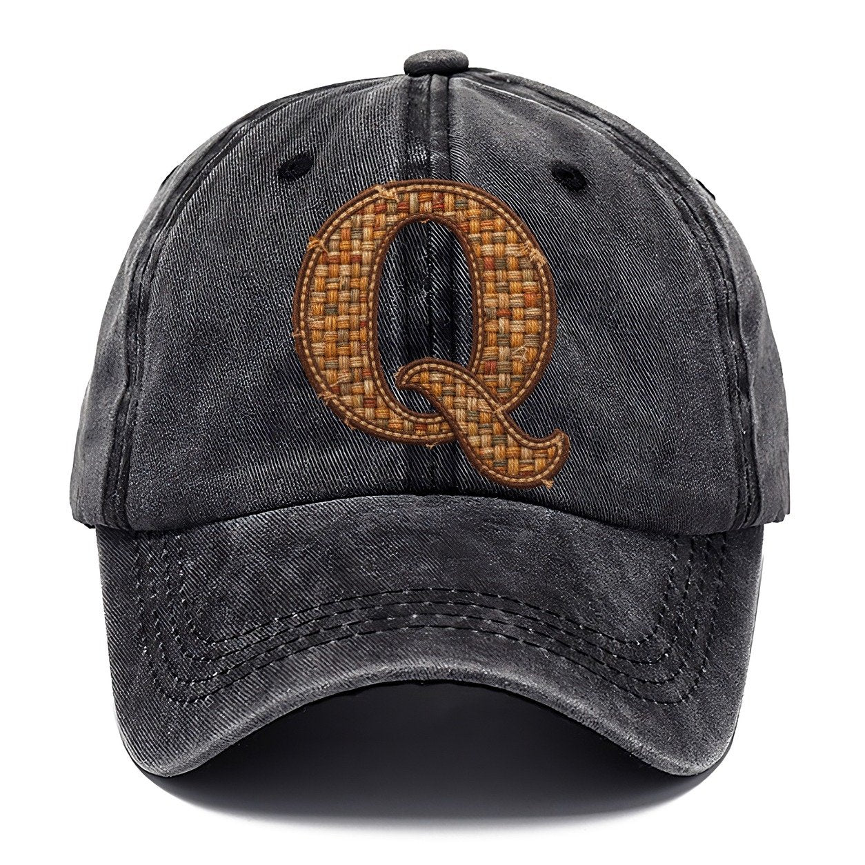 Woven Tweed Q Monogram Classic Cap – Graphite