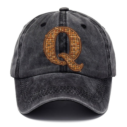 Woven Tweed Q Monogram Classic Cap – Graphite