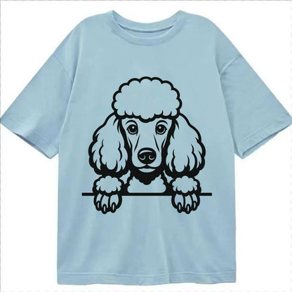 Standard Poodle Elaborate Grooming Pompoms On Paws Intellige Classic T-shirt – Light Blue