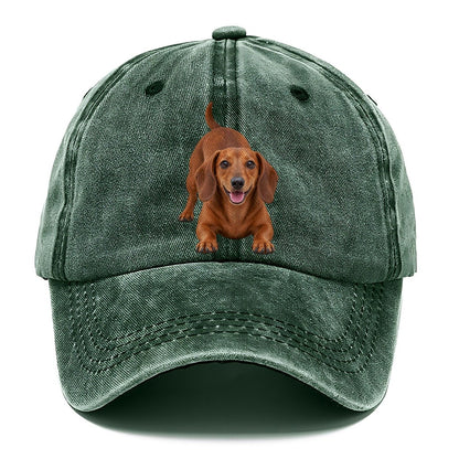 Dachshund Play Bow Top Breeds Classic Cap – Forest Mist