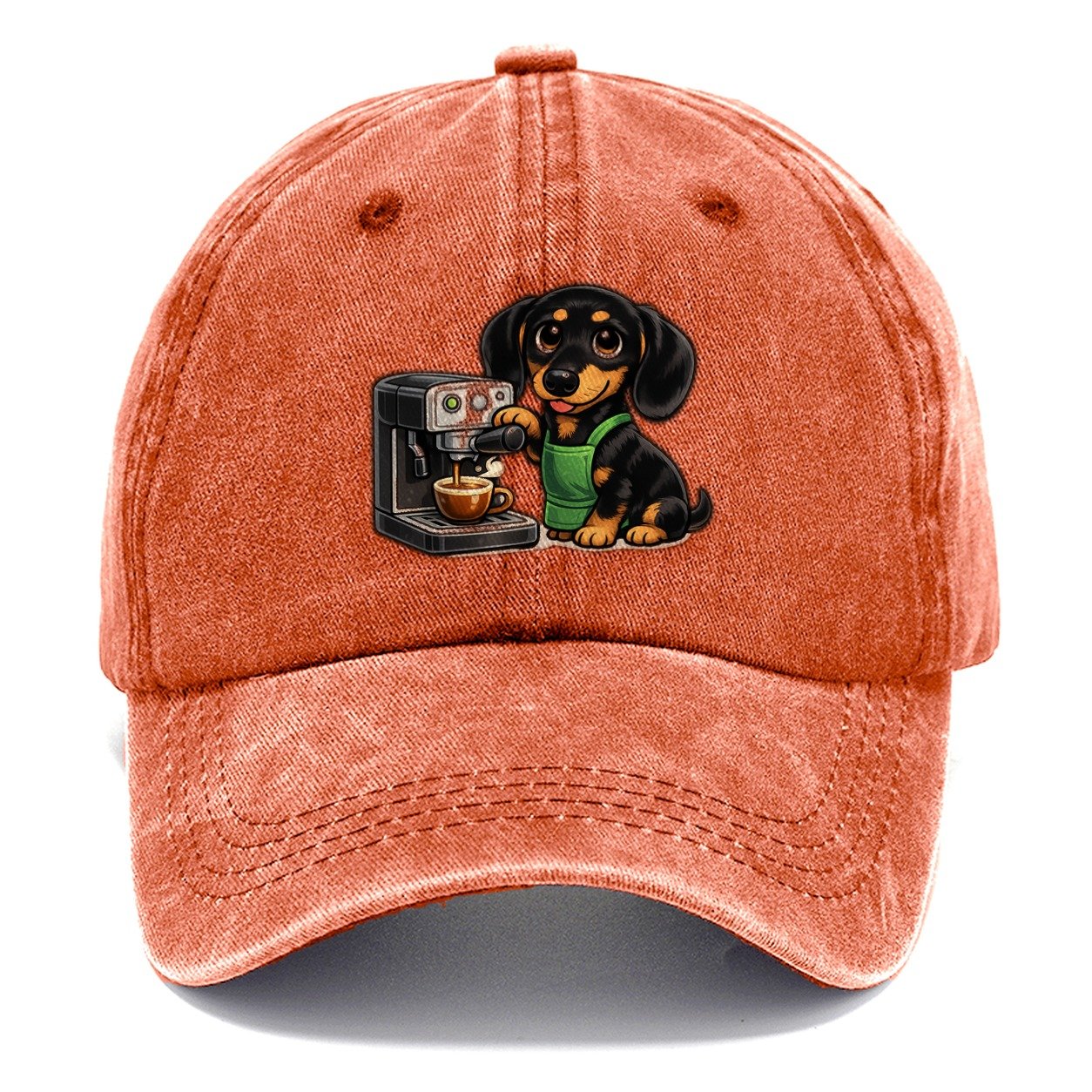 Dachshund Barista Work Classic Cap – Terracotta Clay