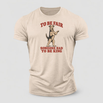 Airedale Terrier Dog Declarations Cotton T-Shirt – Sand
