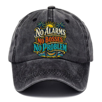 No Alarms No Bosses No Problem Retired Living Classic Cap – Graphite