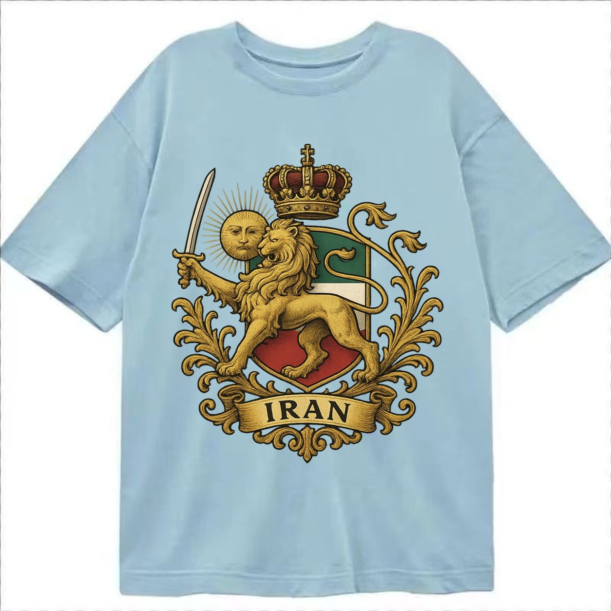 Royal Iran Coat Of Arms Classic T-shirt – Light Blue
