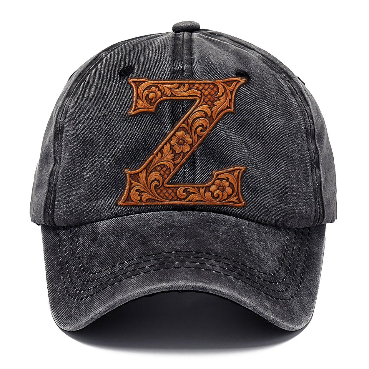 Tooled Leather Z Monogram Classic Cap – Graphite
