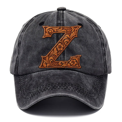 Tooled Leather Z Monogram Classic Cap – Graphite