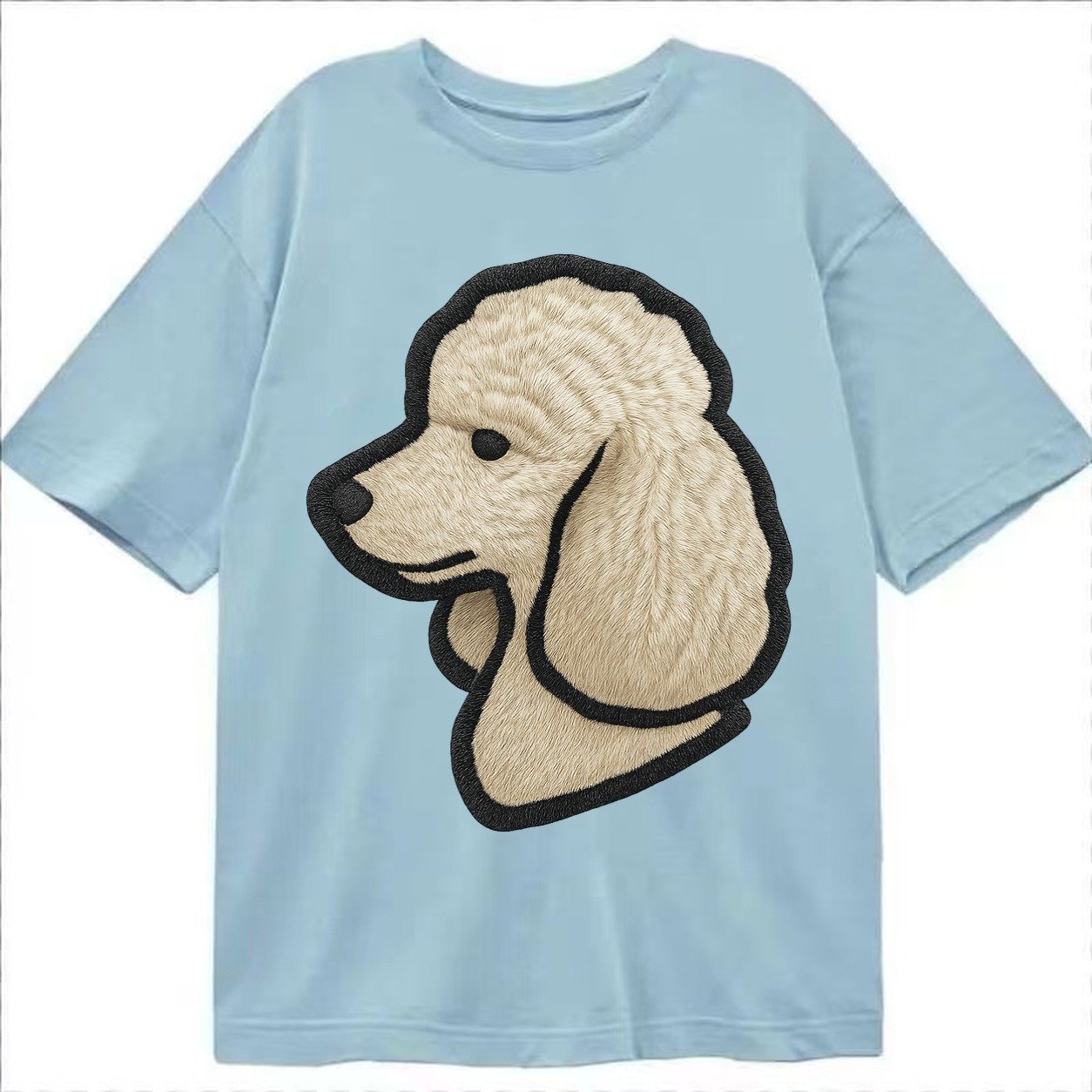 Poodle Contemporary Clean Style With Strong Black Outline Classic T-shirt – Light Blue