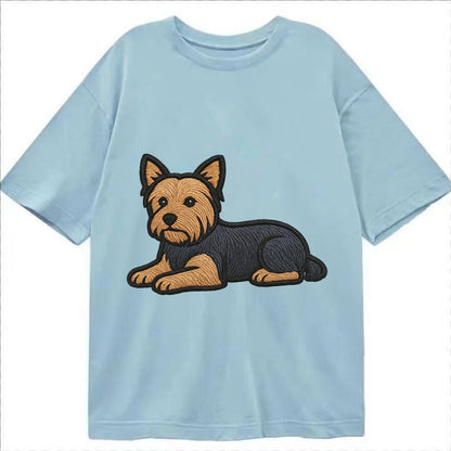 Yorkshire Terrier Blue And Tan Relaxed Lying Down With Head Classic T-shirt – Light Blue