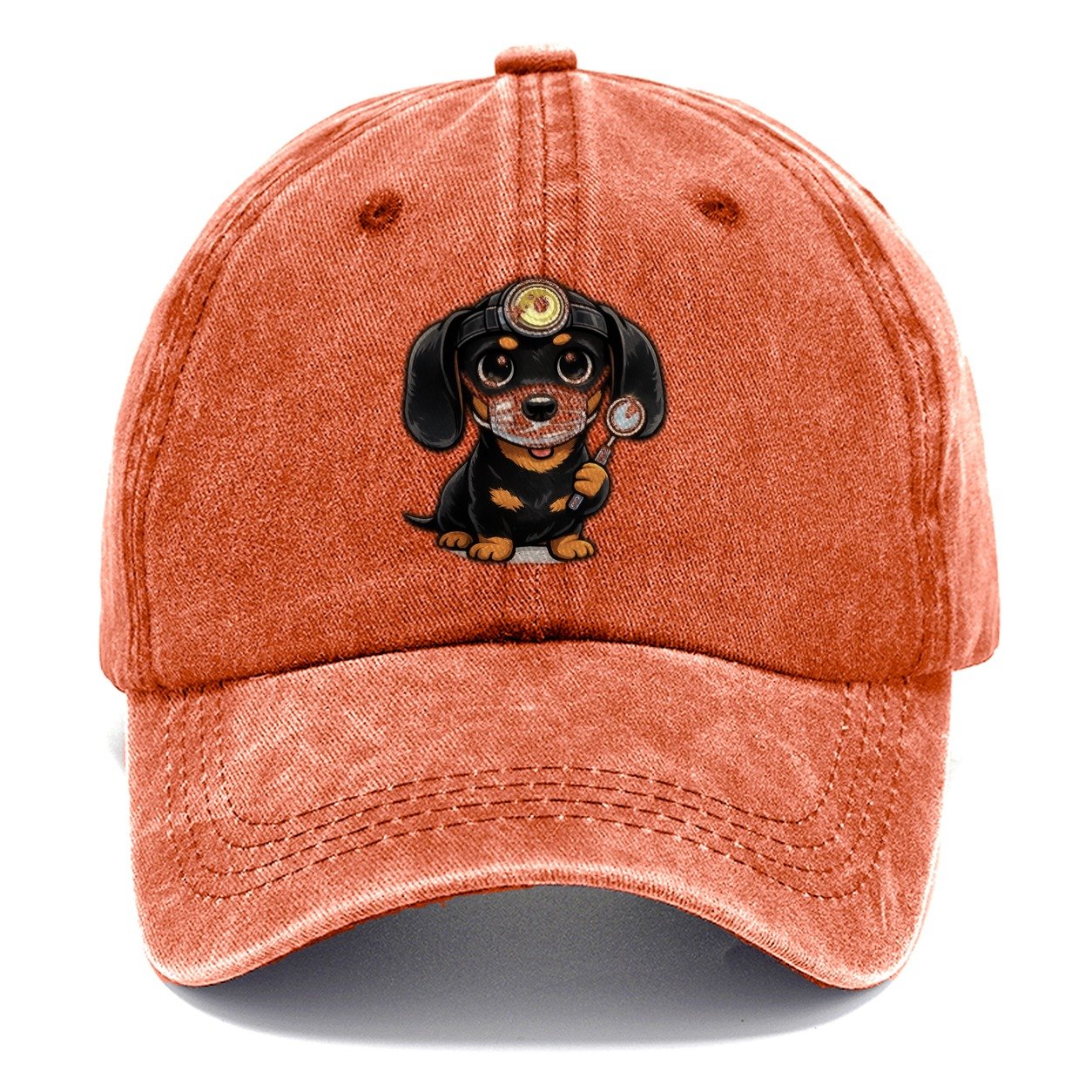 Dachshund Dentist Dental Visit Classic Cap – Terracotta Clay
