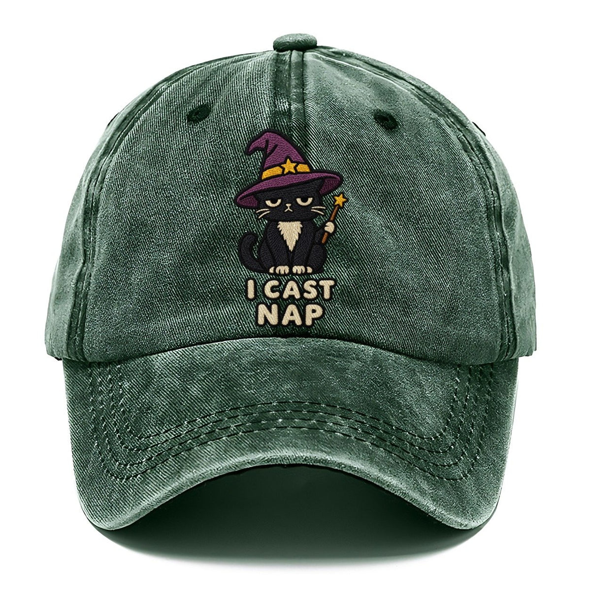 Black Cat Witch Weary Court Classic Cap – Forest Mist
