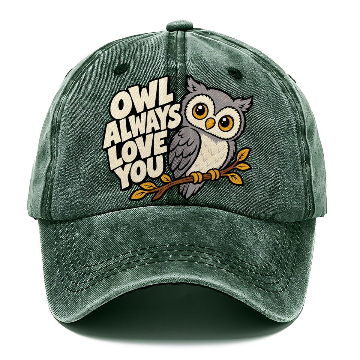 Pop Art Owl Animal Puns Classic Cap – Forest Mist
