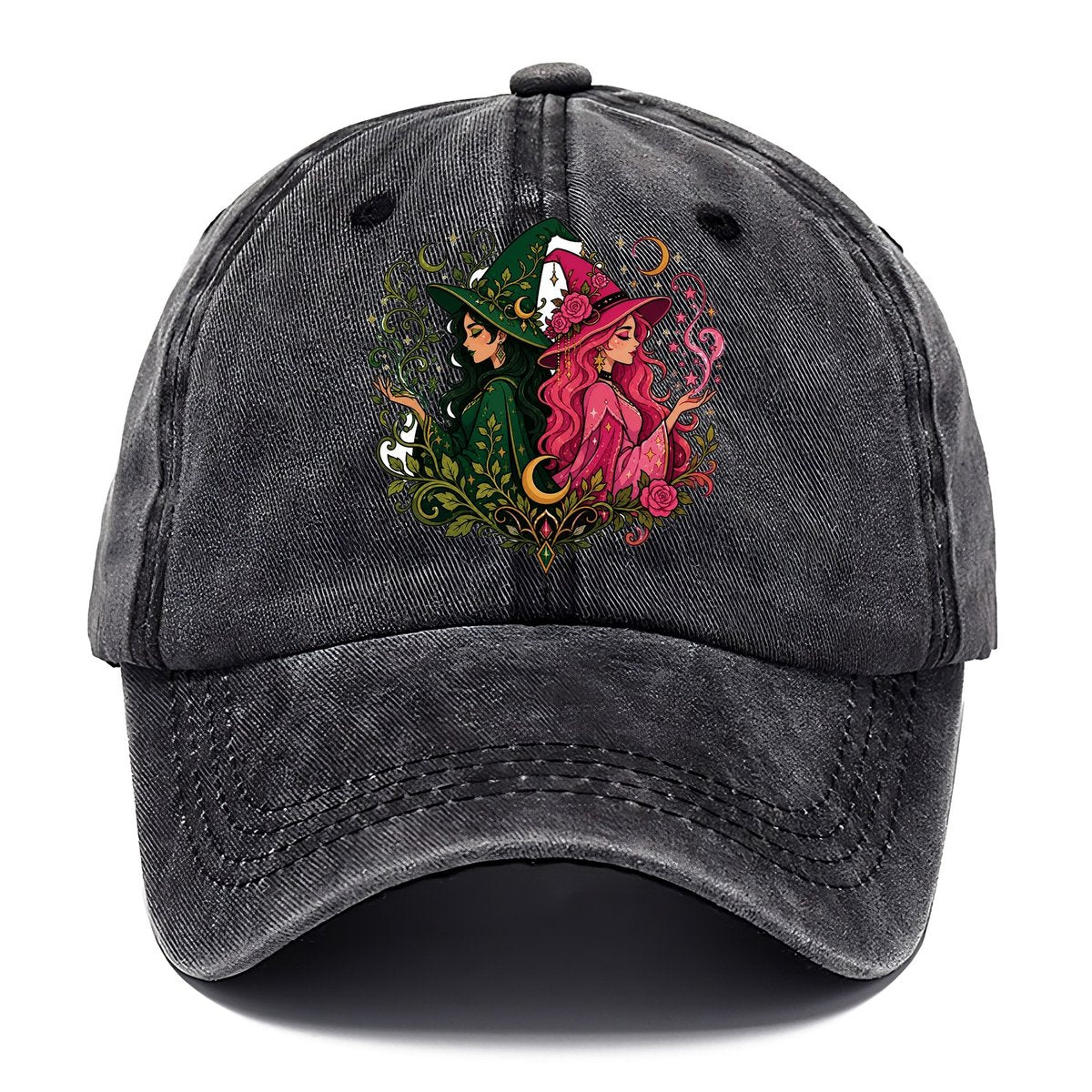 Dual Witch Botanical Moon Classic Cap – Graphite