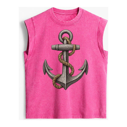Anchor And Rope Vintage Washed Tank – Pink