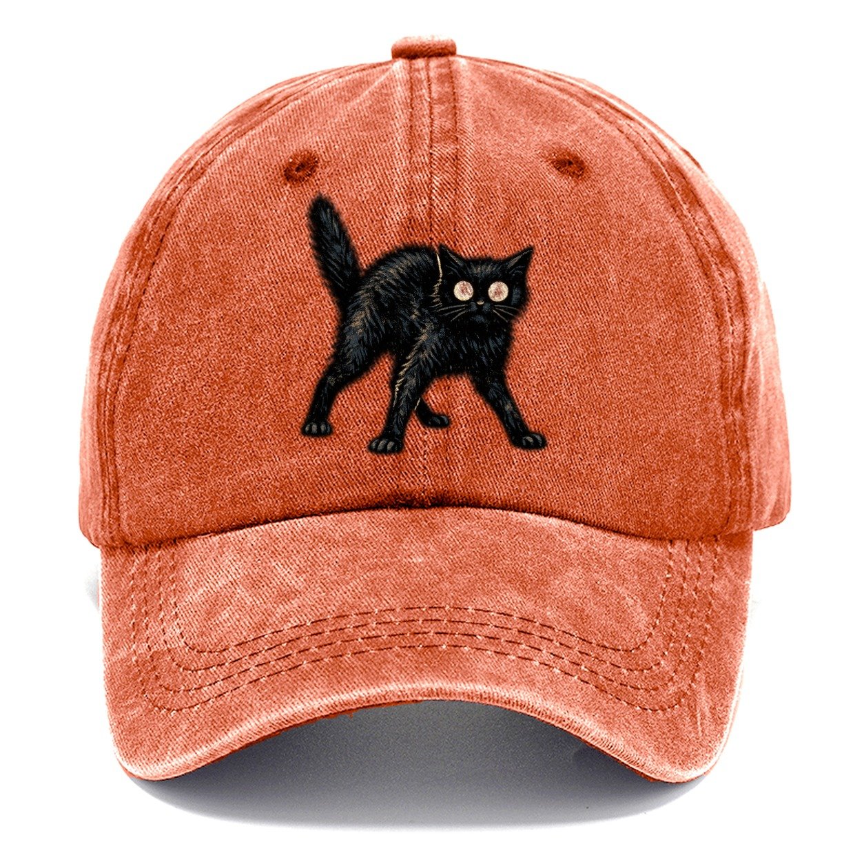 Glowing Black Cat Classic Cap – Terracotta Clay