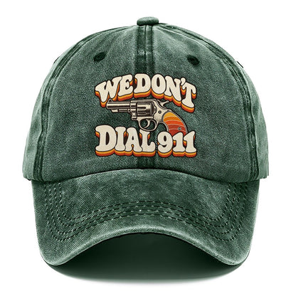 Seventies Sunset We Don't Dial 911 Classic Cap – Forest Mist