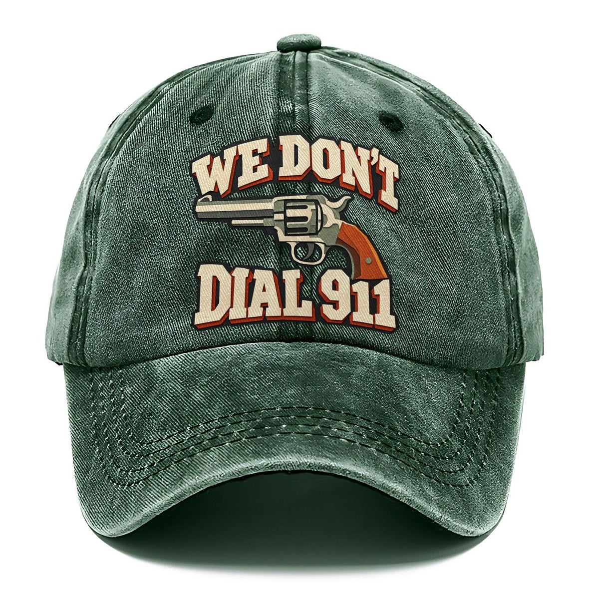 Layered Paper Cut We Don't Dial 911 Classic Cap – Forest Mist