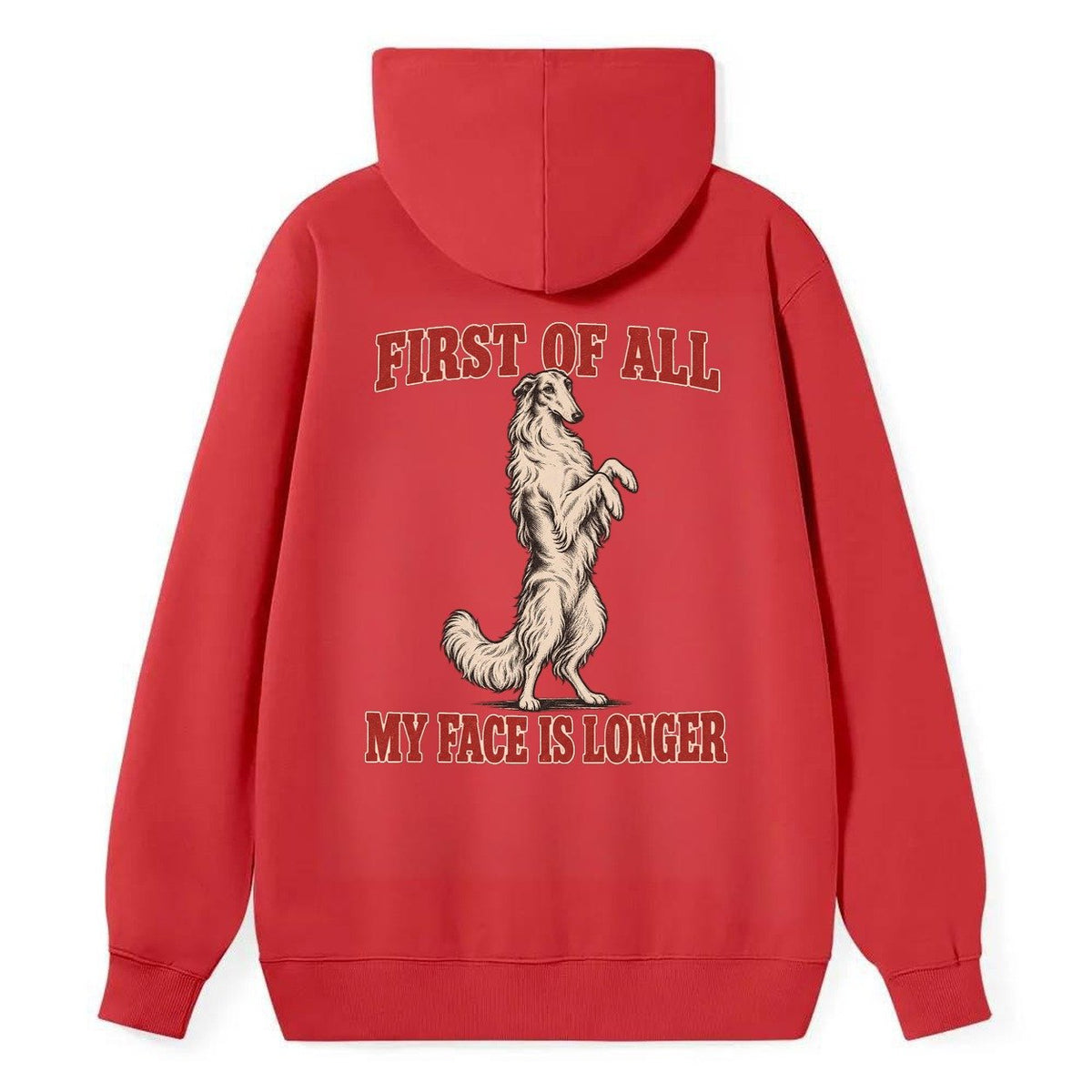 Borzoi Dog Declarations Classic Pullover Hoodie – Red