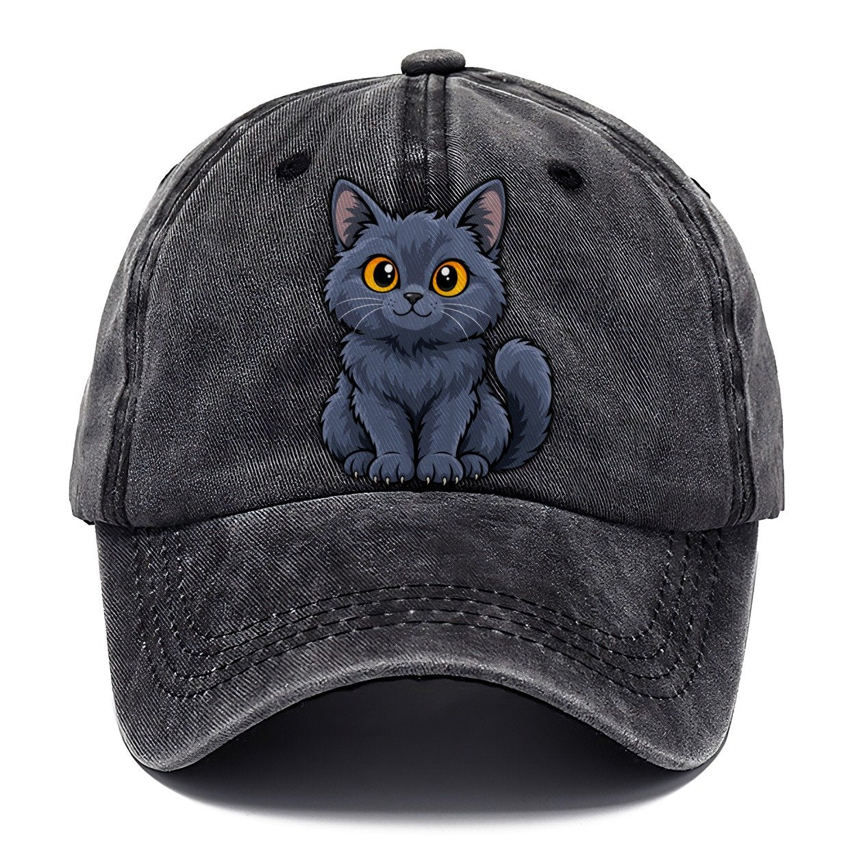 Chartreux Smiling Sit Peeking Cats Classic Cap – Graphite