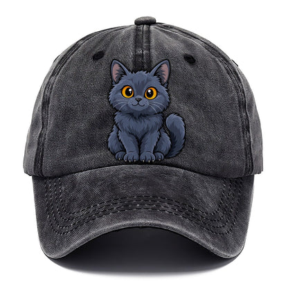 Chartreux Smiling Sit Peeking Cats Classic Cap – Graphite