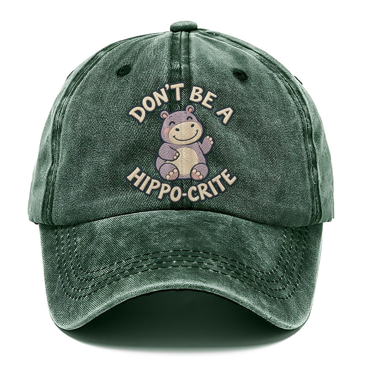 Hippo Animal Puns Classic Cap – Forest Mist