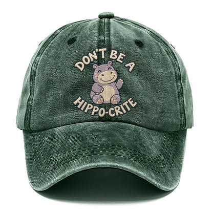 Hippo Animal Puns Classic Cap – Forest Mist