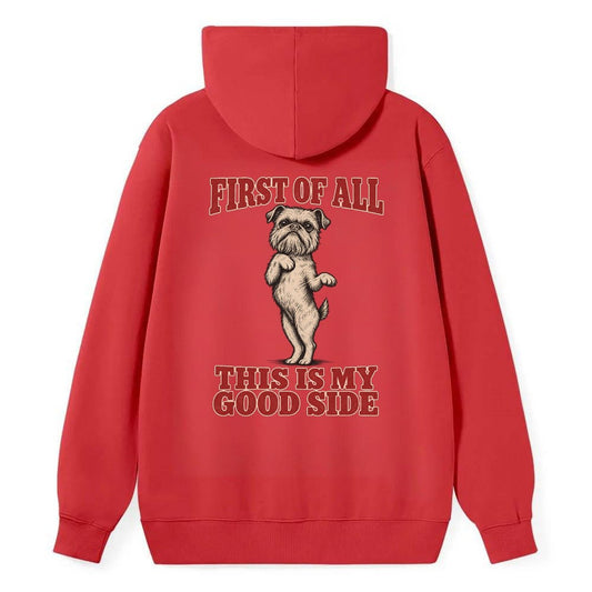 Brussels Griffon Dog Declarations Classic Pullover Hoodie – Red