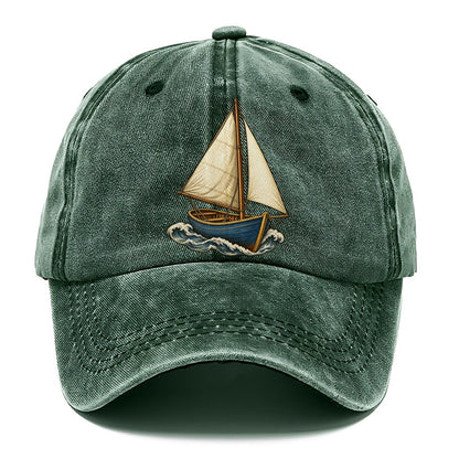 Small Sailboat Homeward Pastimes Companions Classic Cap – Forest Mist