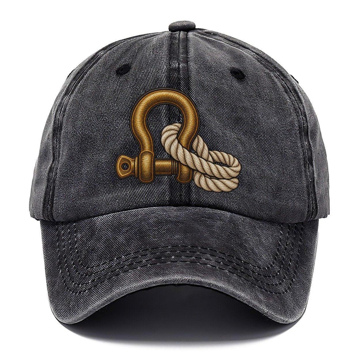 Bow Shackle And Coiled Rope Off Roading And Overlanding Classic Cap – Graphite
