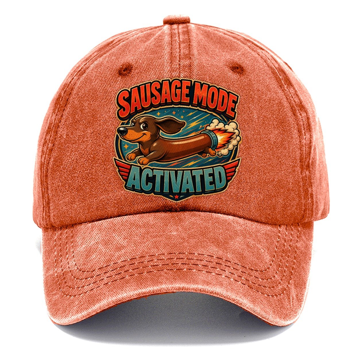 Sausage Mode Activated Dachshund Classic Cap – Terracotta Clay