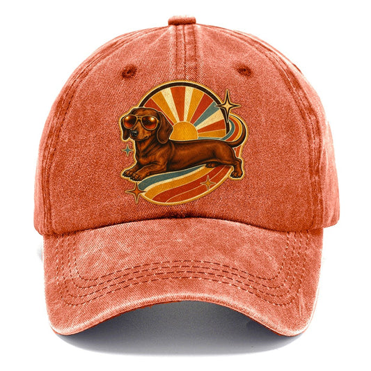 Vintage Retro Dachshund Cruiser Classic Cap – Terracotta Clay