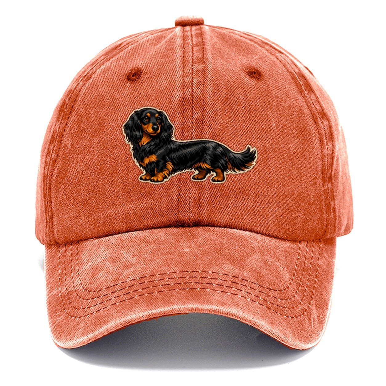 Black Tan Longhair Dachshund Classic Cap – Terracotta Clay