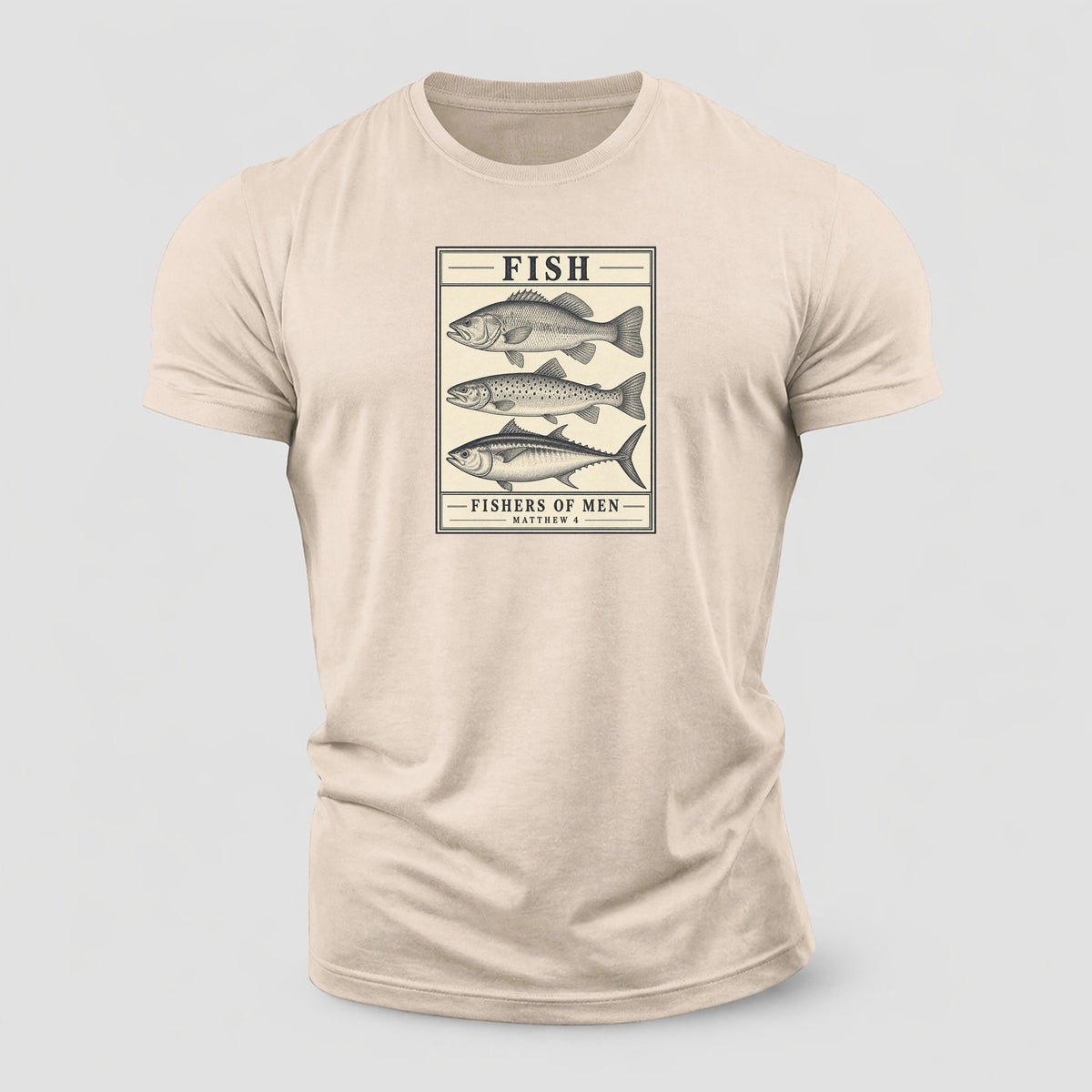 Fish Specimen Plate Creature Canticle Cotton T-Shirt – Sand