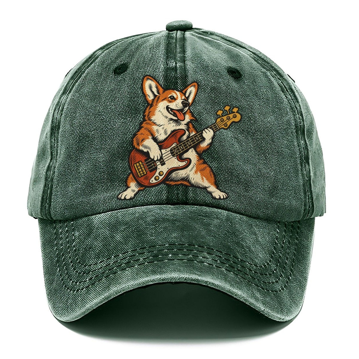 Corgi Bass Player Sundown Familiars Classic Cap – Forest Mist