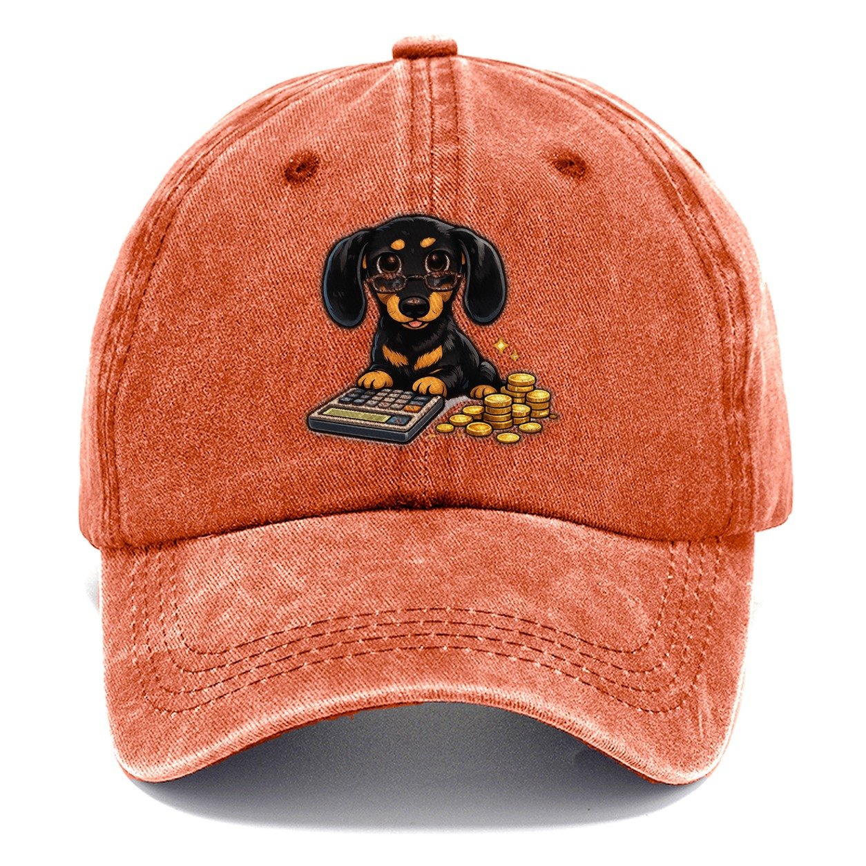 Dachshund Accountant Calculator Classic Cap – Terracotta Clay