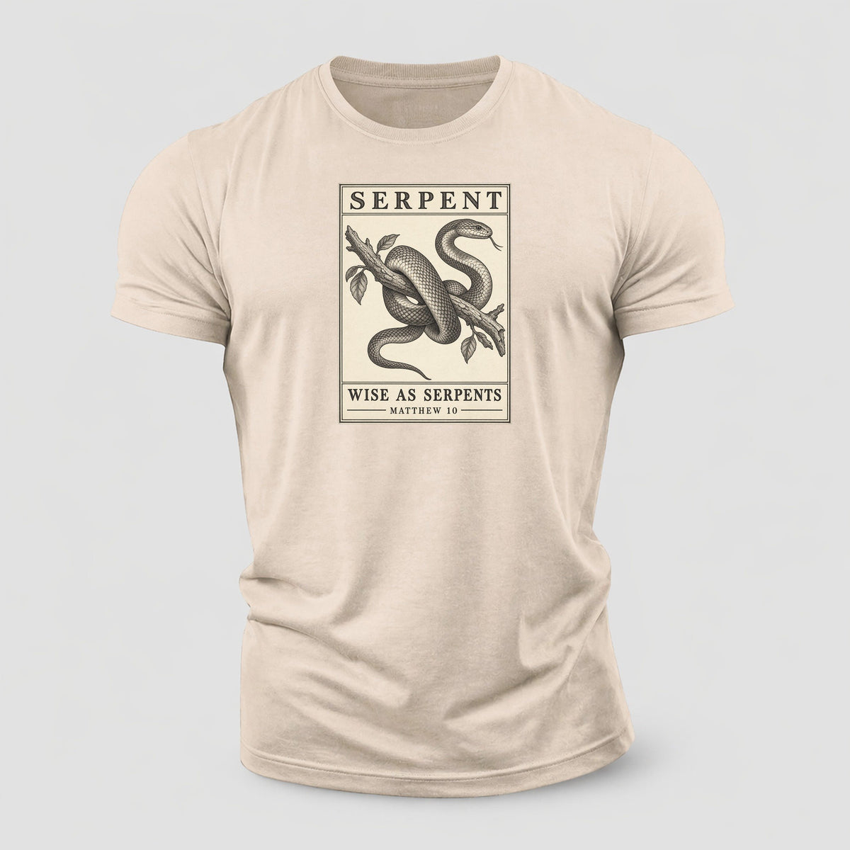 Serpent Specimen Plate Creature Canticle Cotton T-Shirt – Sand