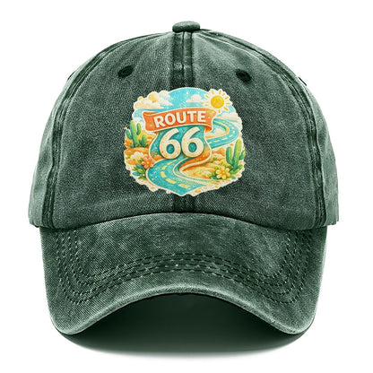 Route 66 Highway Shield Classic Cap – Forest Mist