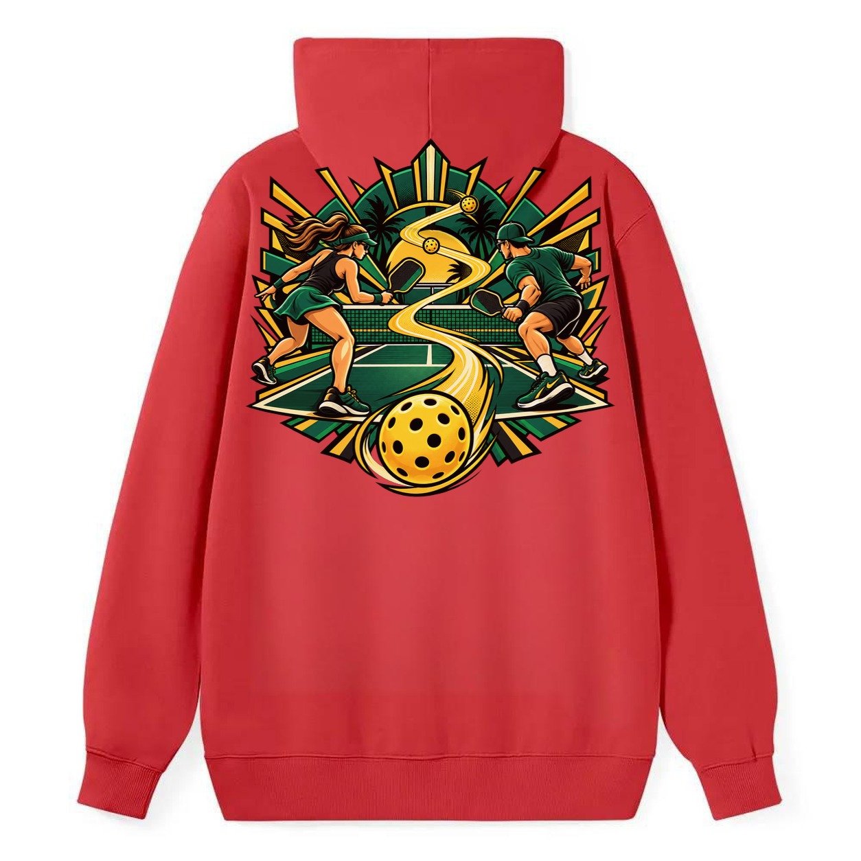Baseline Rally Pickleball Life Classic Pullover Hoodie – Red
