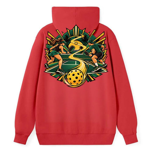Baseline Rally Pickleball Life Classic Pullover Hoodie – Red