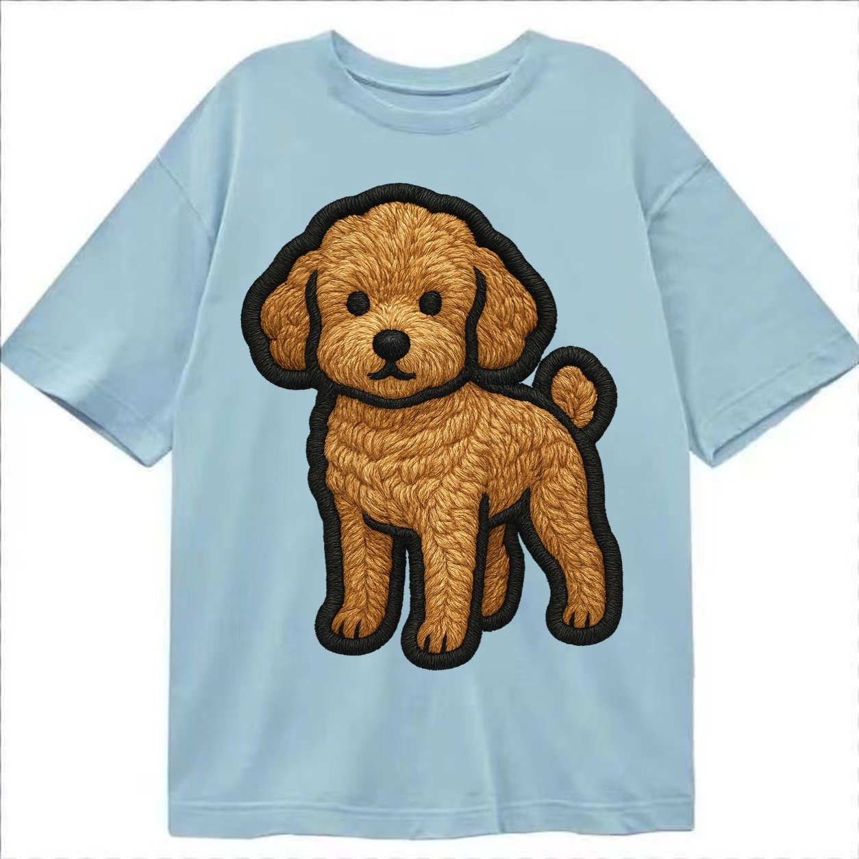 Toy Poodle Trendy Miniature Design With Thick Black Outline Classic T-shirt – Light Blue