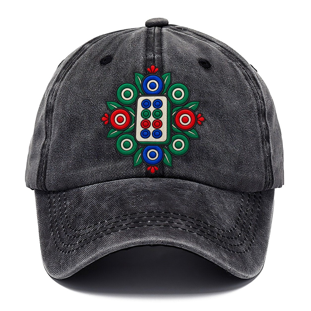 Eight Dot Bloom Mahjong Game Night Classic Cap – Graphite