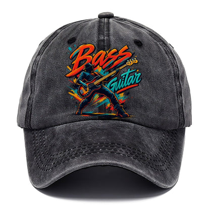 Bass Guitar Wordmark Music Instruments Classic Cap – Graphite