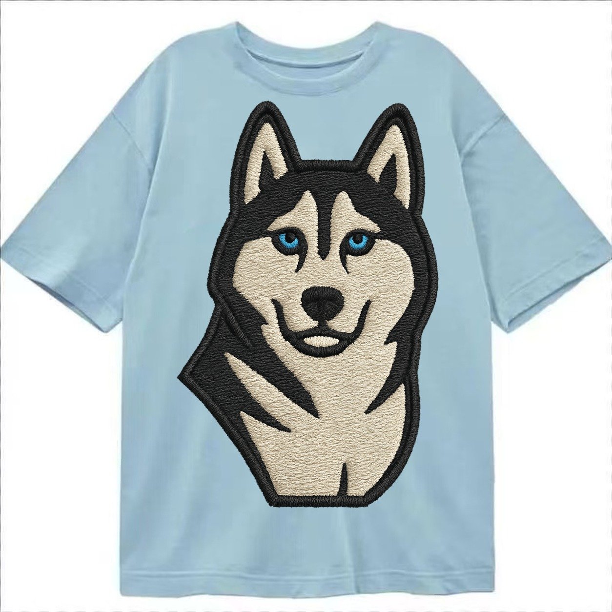 Husky Blue Eyes Close Up Portrait Classic T-shirt – Light Blue