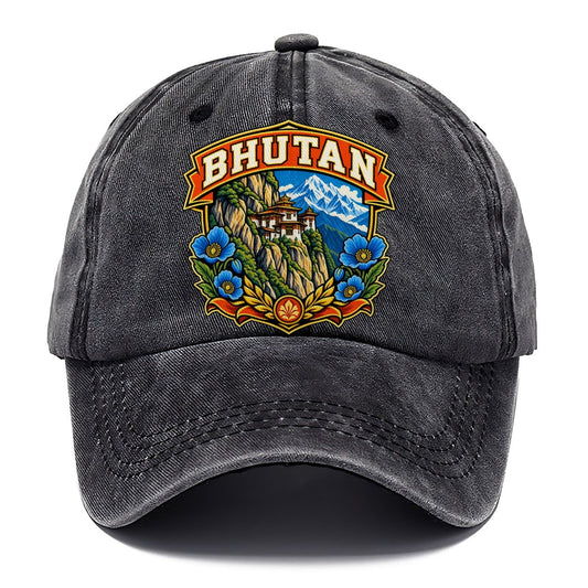 Bhutan Retro Badge Country Logos Classic Cap – Graphite