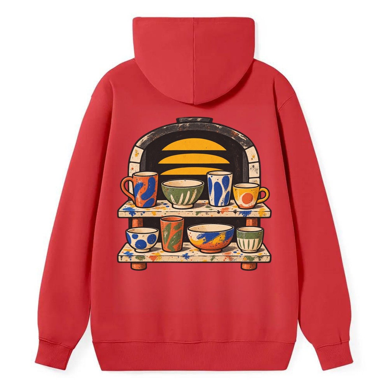 Kiln Shelf Sunrise Clay Color Makers Classic Pullover Hoodie – Red