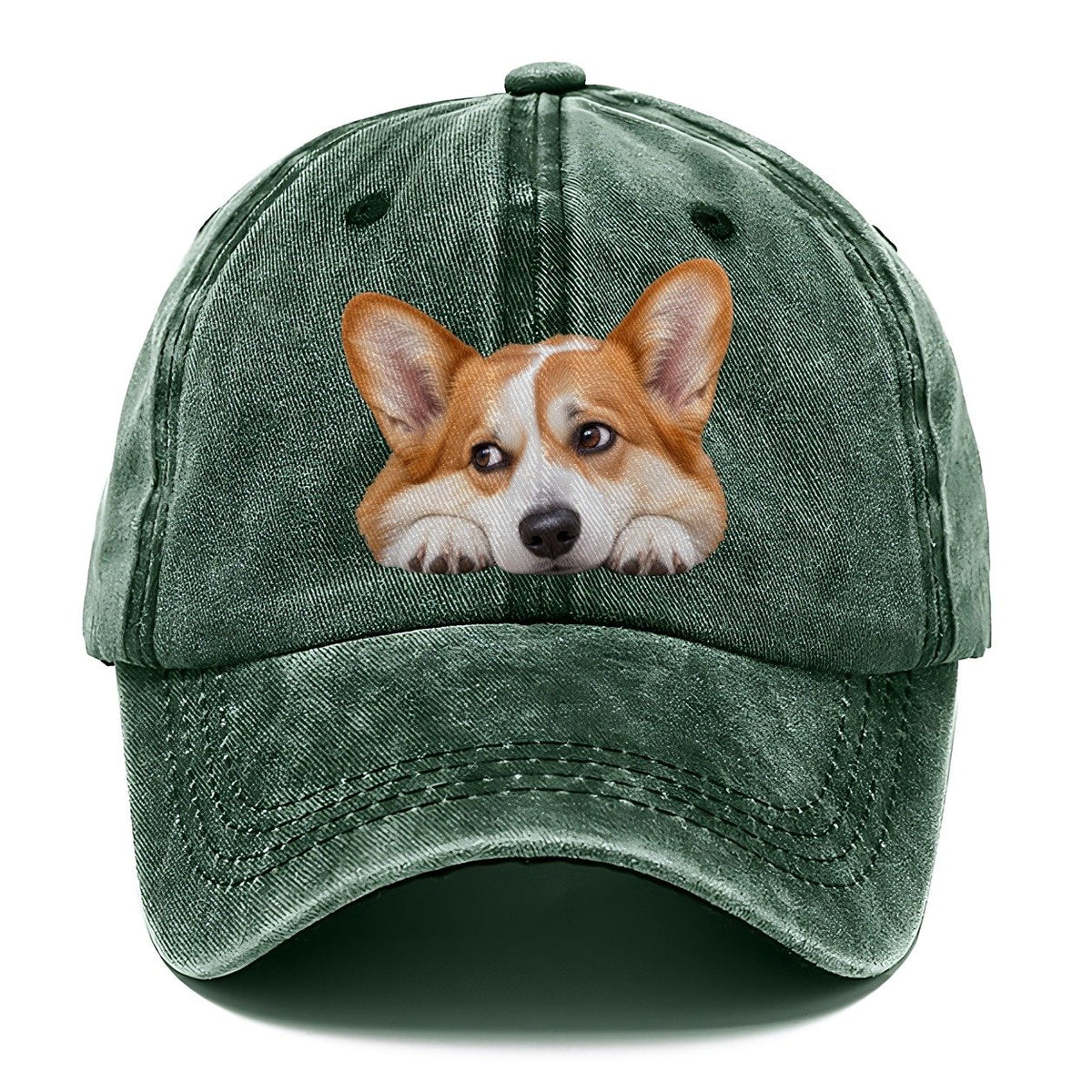Corgi Resting Chin Character Club Classic Cap – Forest Mist