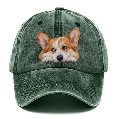 Corgi Resting Chin Character Club Classic Cap – Forest Mist