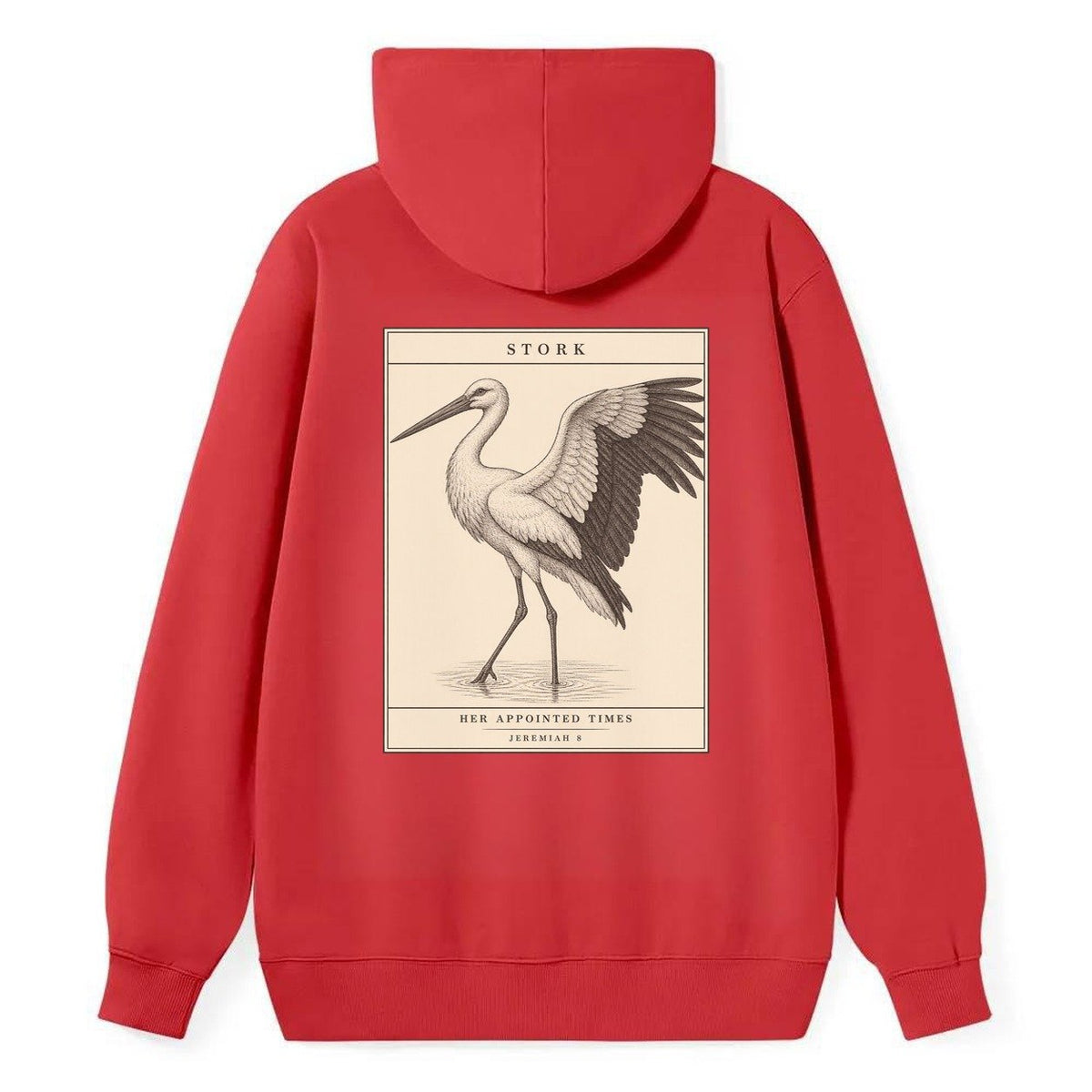 Stork Specimen Plate Creature Canticle Classic Pullover Hoodie – Red