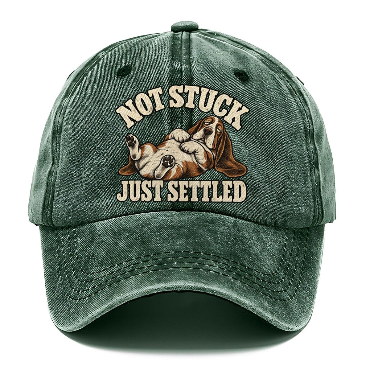 Basset Comfortably Settled Character Club Classic Cap – Forest Mist