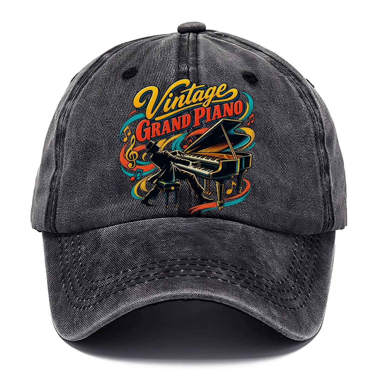 Vintage Grand Piano Music Instruments Classic Cap – Graphite